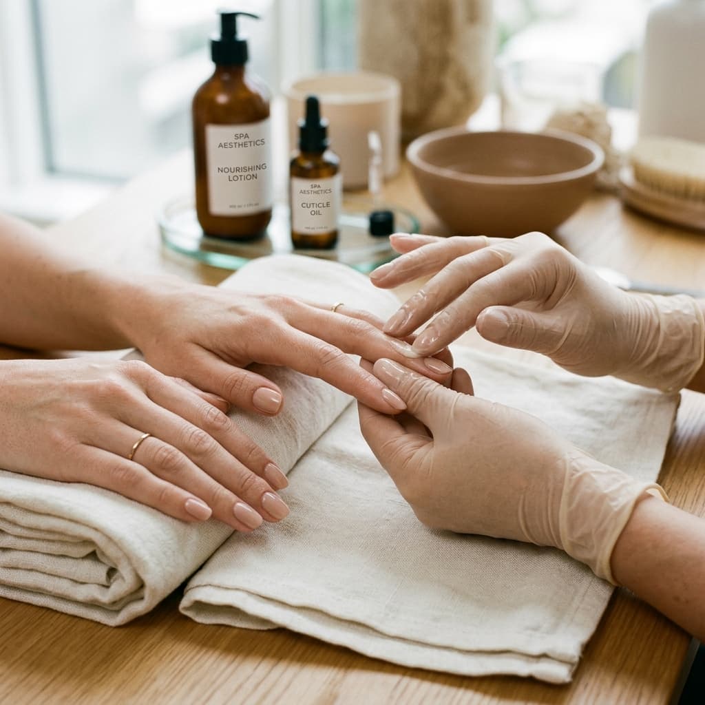 Manicure treatment representing salon customer care